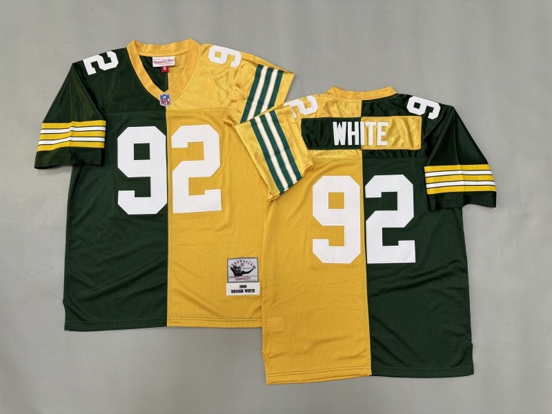 Men 2025 Green Bay Packers #92 White green yellow Throwback Limited NFL Jersey style 001